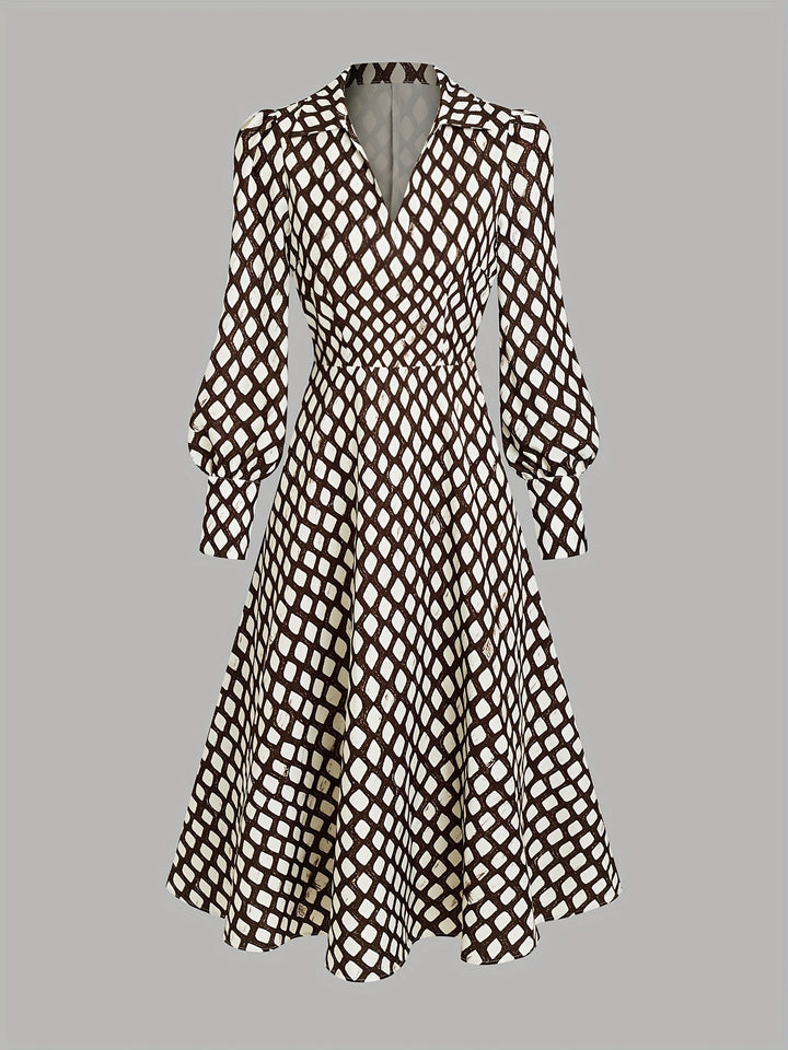 Bella - Elegante Rautenbedruckte Robe mit tailliertem Schnitt