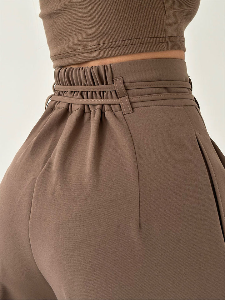 Damenhose hochtailliert mit weite Bein