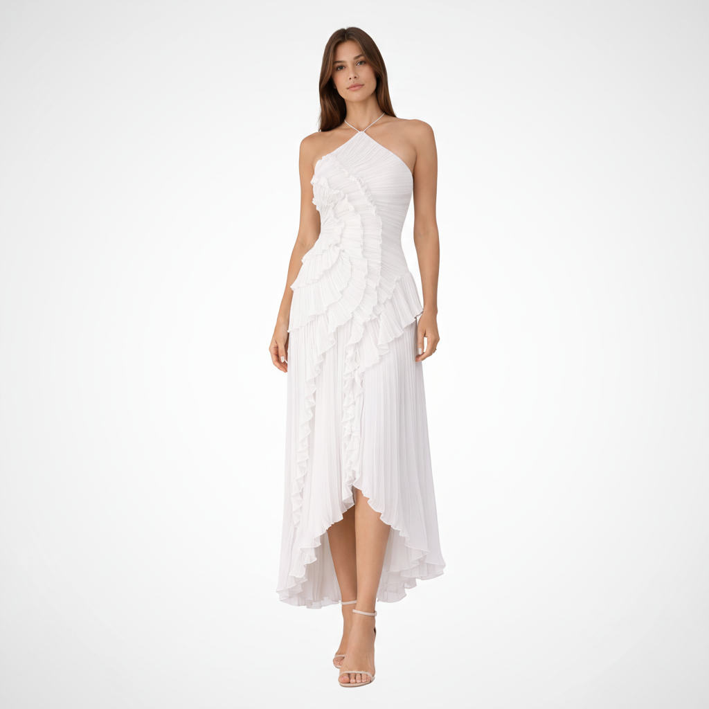 Imogen Maxi Kleid | Ärmelloses Halter Rückenfreies Sommerkleid