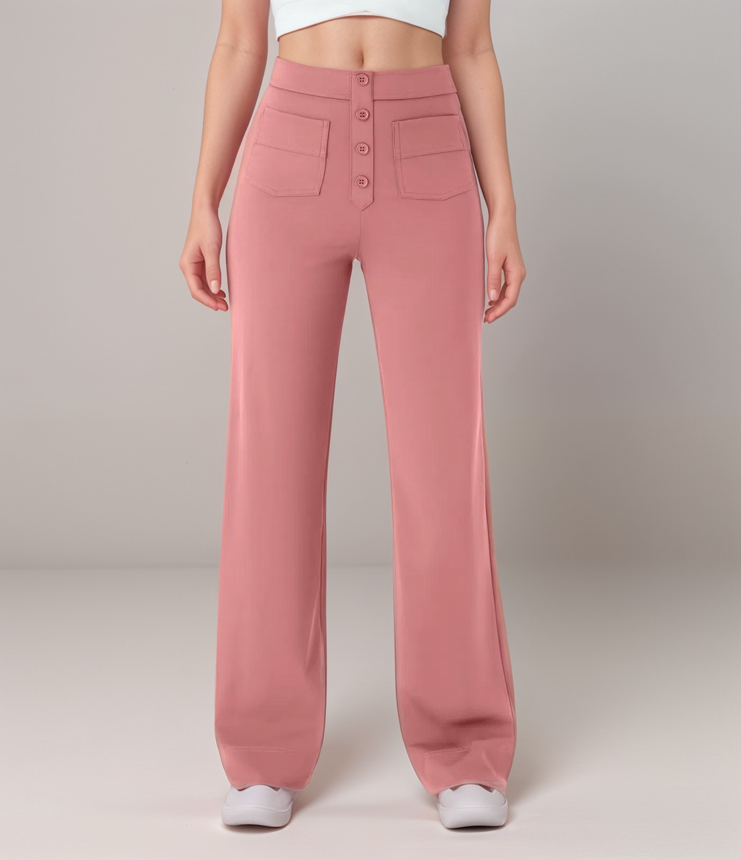 Damen Hose mit hoher Taille und figurformender Passform