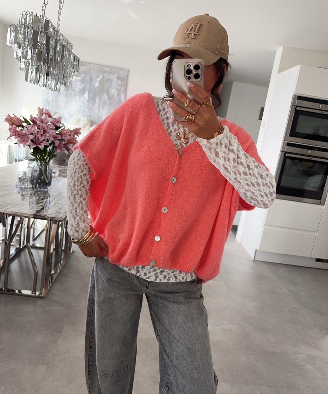 Kurzarm Cardigan Liz Peach Ladypolitan ♡