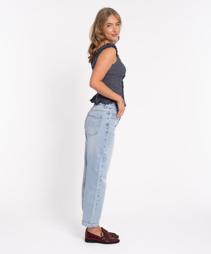 Stretch Mom Jeans Leava Blau Ladypolitan ♡