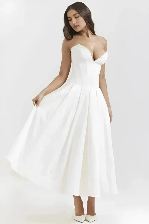Laarni Kleid – Elegantes Korsett-Midi-Kleid für besondere Anlässe