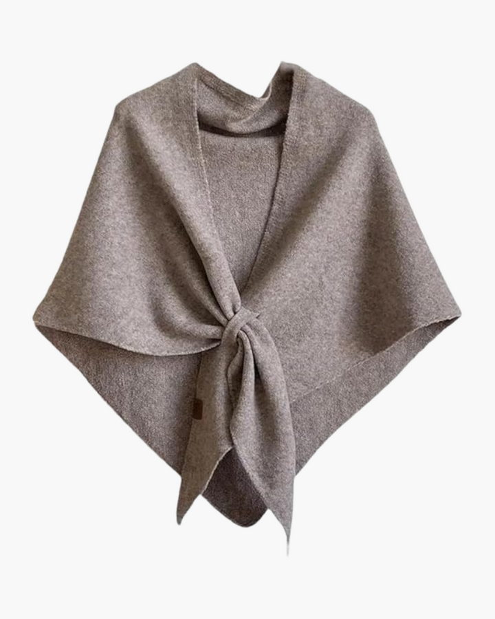 Überwurf Poncho aus Wolle mit Bindung vorne