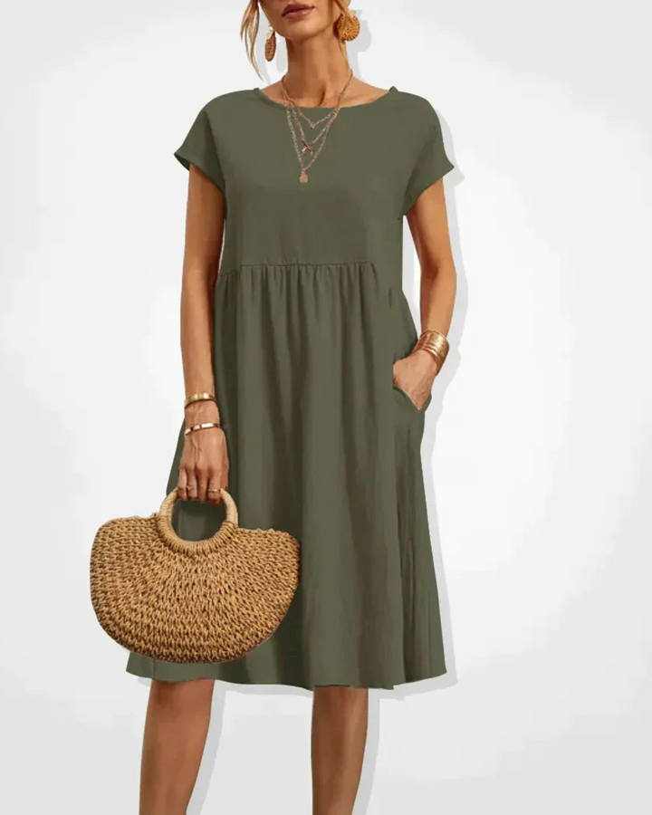 Damen Sommer Italienisches Midi Kleid