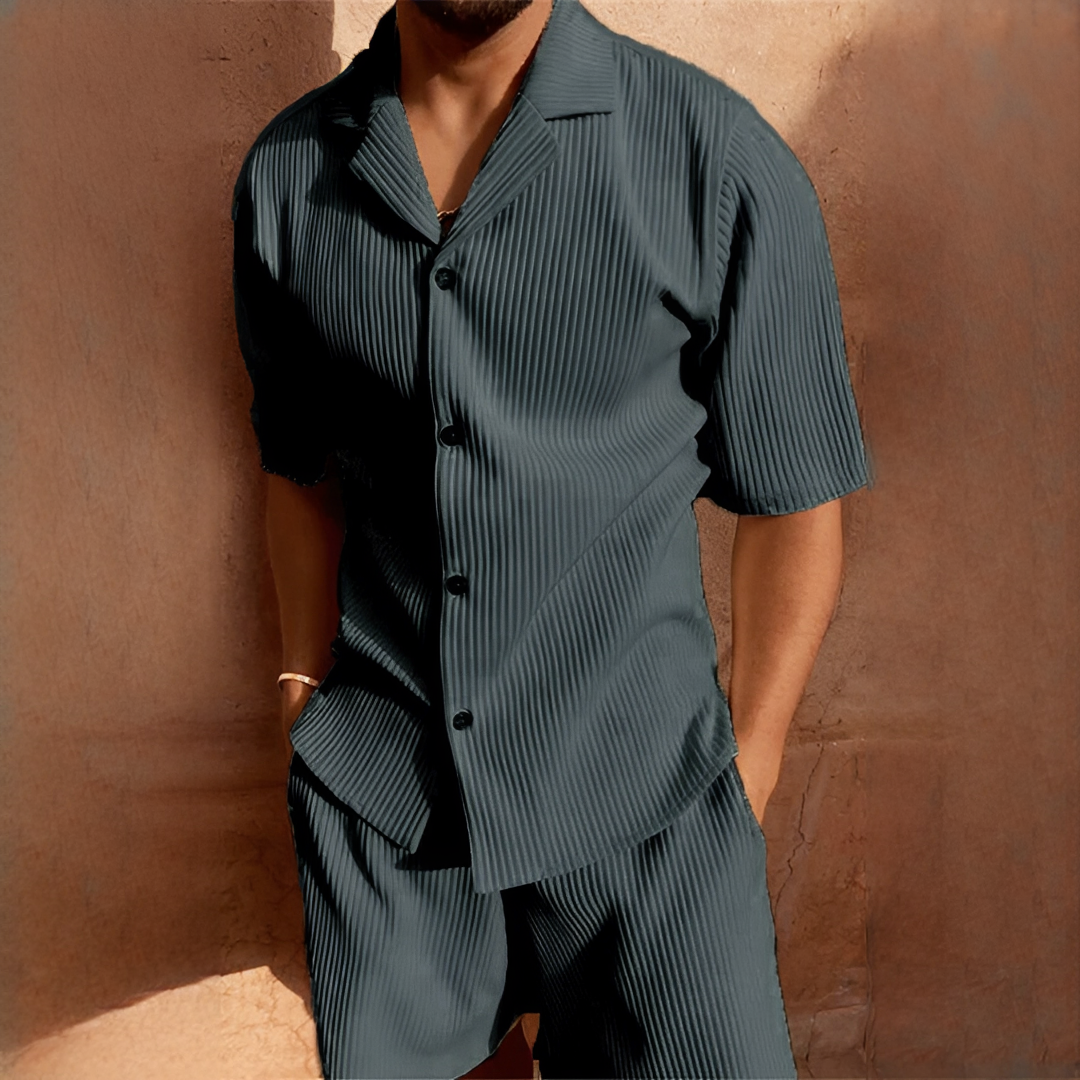 Junmar - Set aus Hemd und kurzer Hose für Herren, lässig