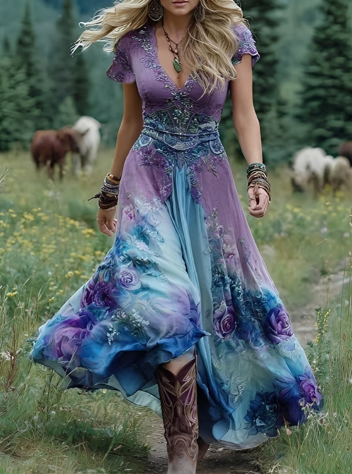 Erica - Stilvolles Maxikleid für Damen mit Blumendesign