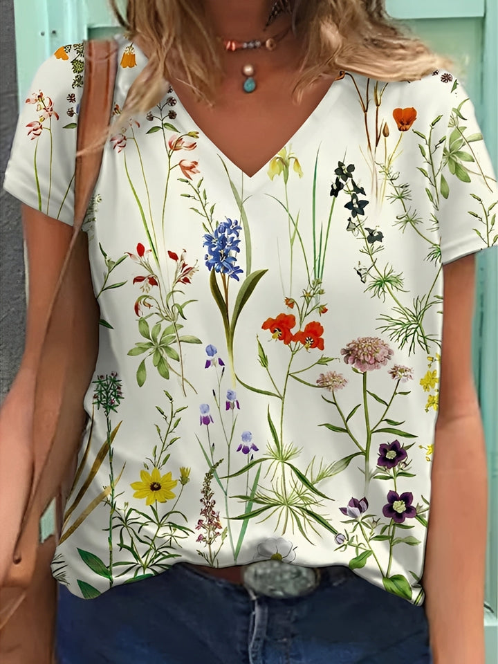 Niki - Stilvolles Damenoberteil mit Blumendesign