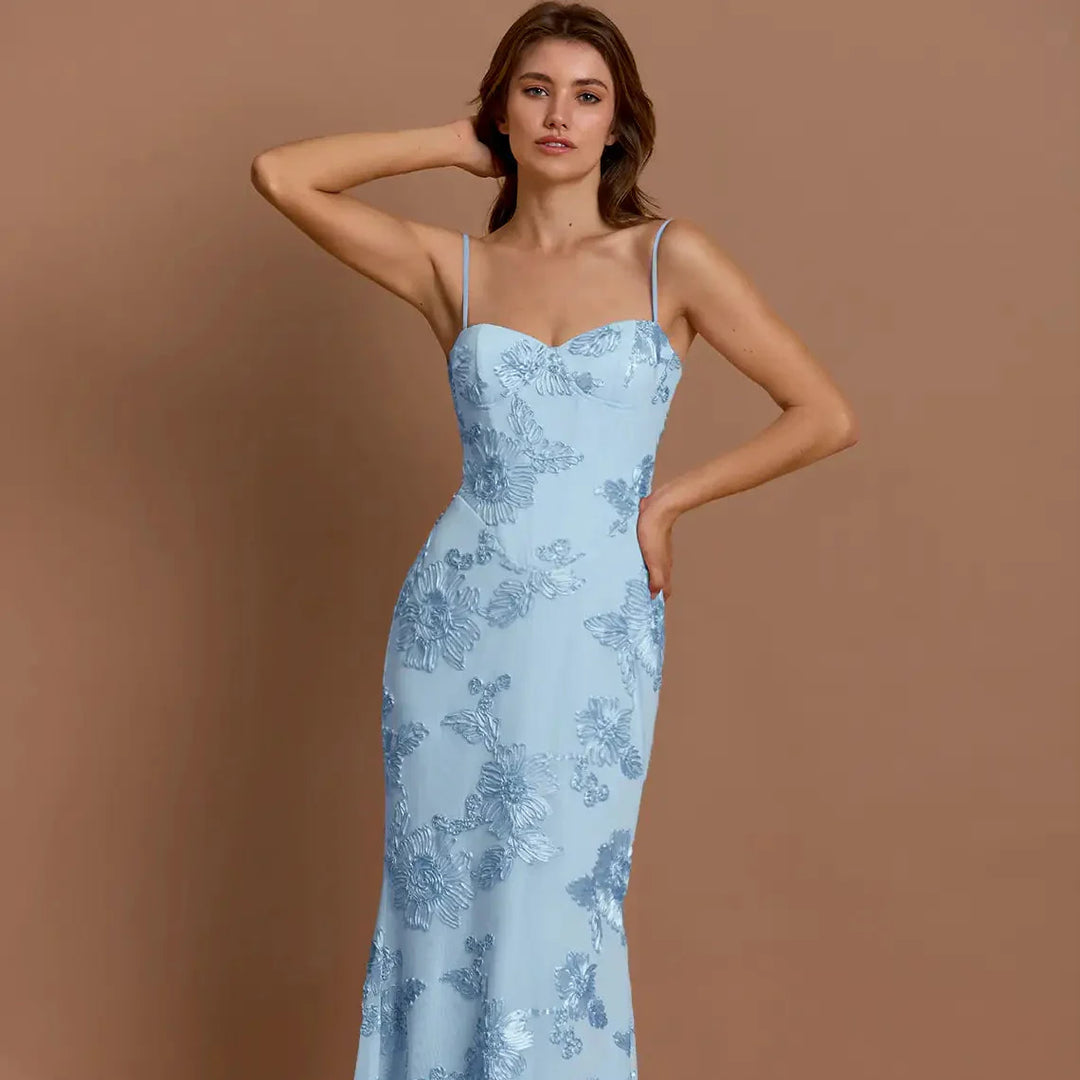 Maxikleid für Damen in Himmelblau