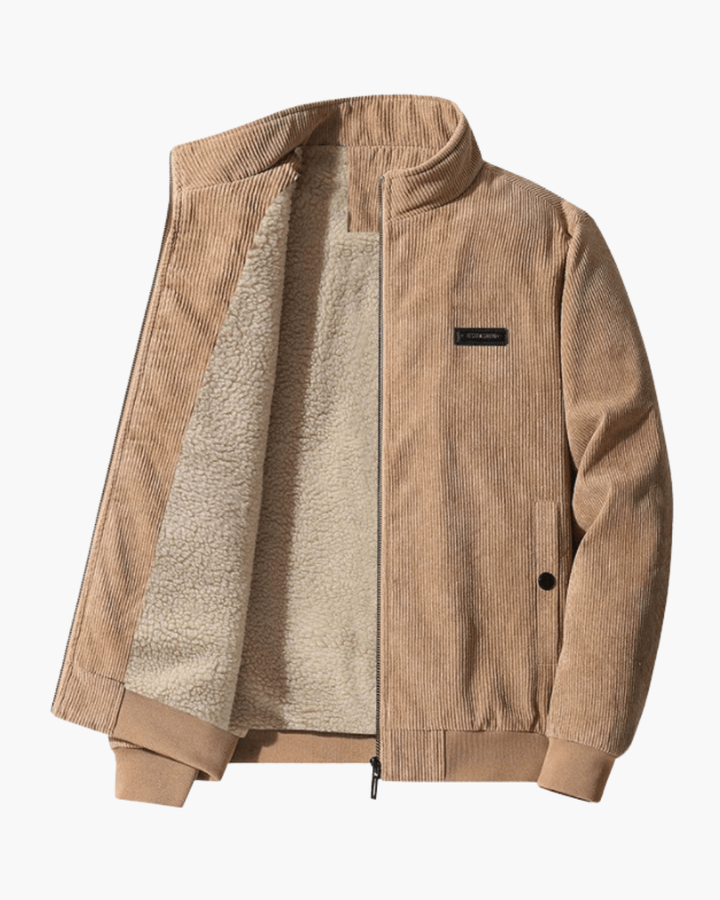 Gefütterte Cordjacke mit Stehkragen