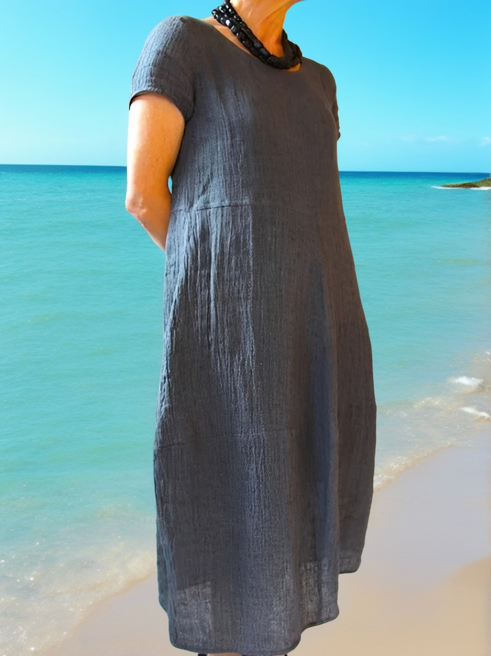 Allie - Komfortables, leger geschnittenes Kurzarmkleid für Damen