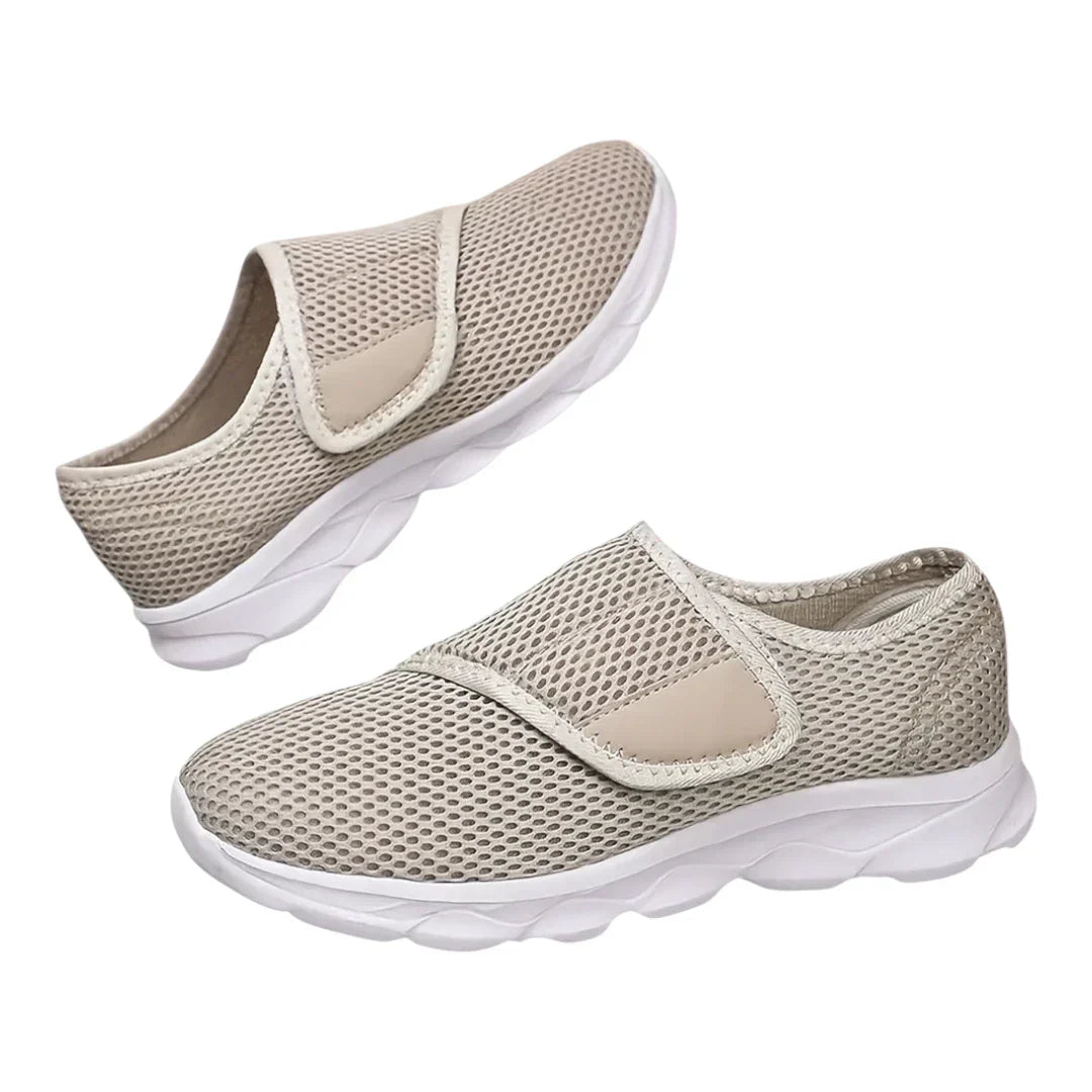 Damenschuhe für Diabetiker, breite Passform, Klettverschluss