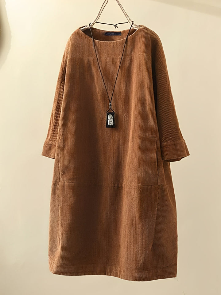 Ellen - Lockeres A-Linien-Kleid aus Cord für Damen