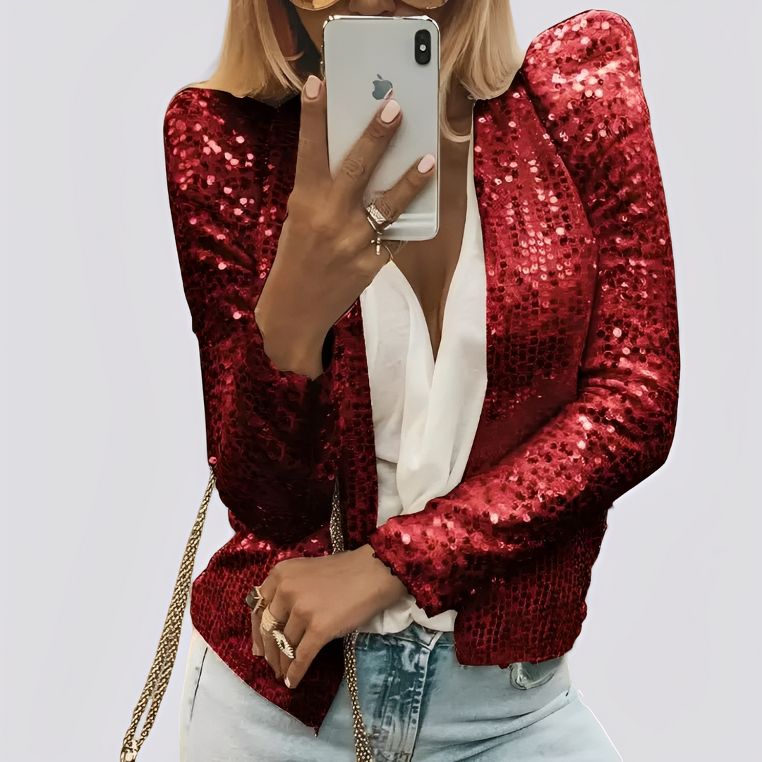 Isabelle - Stilvoller kurzer Paillettenblazer für Damen