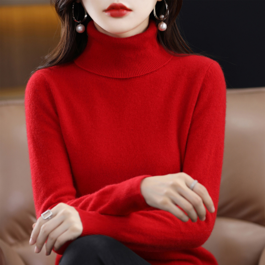 Pauline | Damen Winter Klassischer Rollkragenpullover