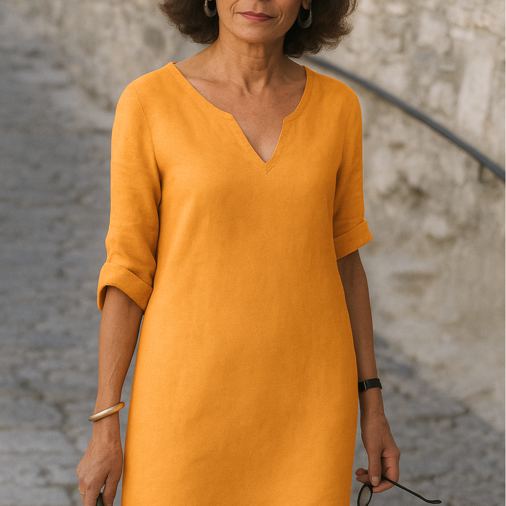 Elvy Sommerkleid mit V-Ausschnitt – Elegant & Figurschmeichelnd