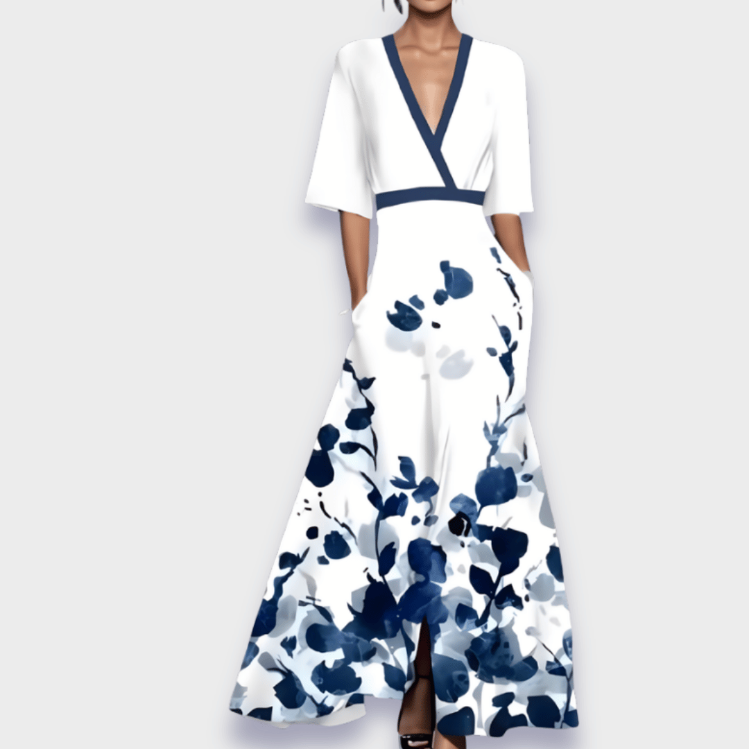 Elegantes Damen-Maxikleid mit Blumenmuster