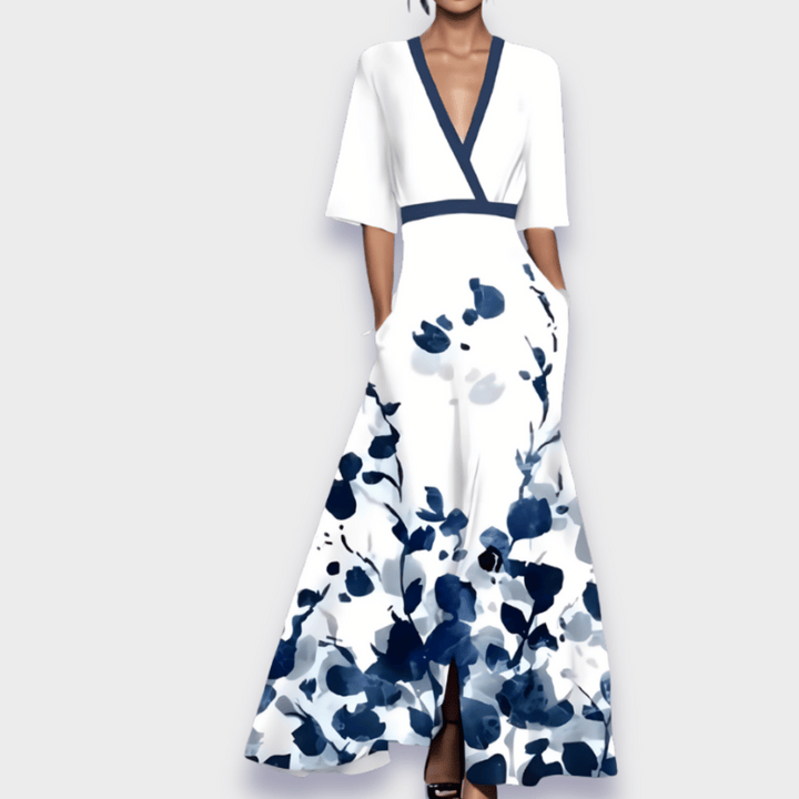Elegantes Damen-Maxikleid mit Blumenmuster