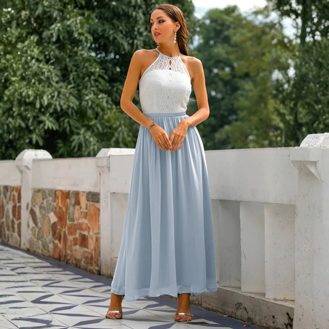 Franziska | Damen Hochzeitsgast Neckholder Maxikleid
