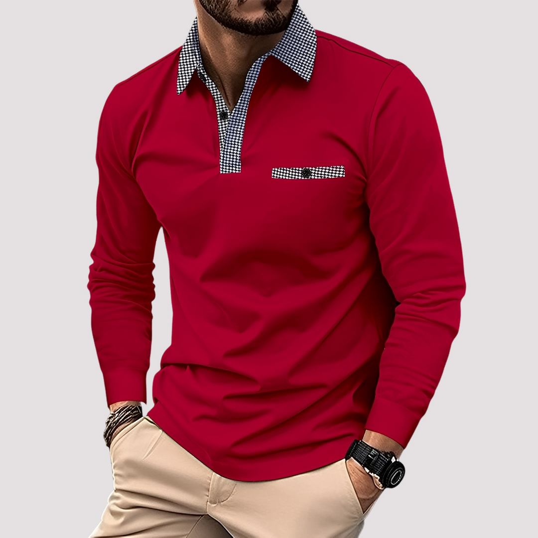 Aidan - Schickes Langarm-Poloshirt für Herren