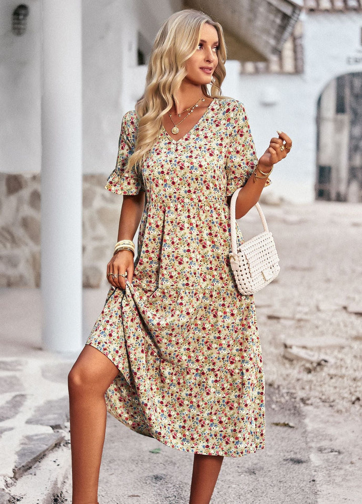 Karly - Bequemes Midikleid mit Blumenmuster für Damen