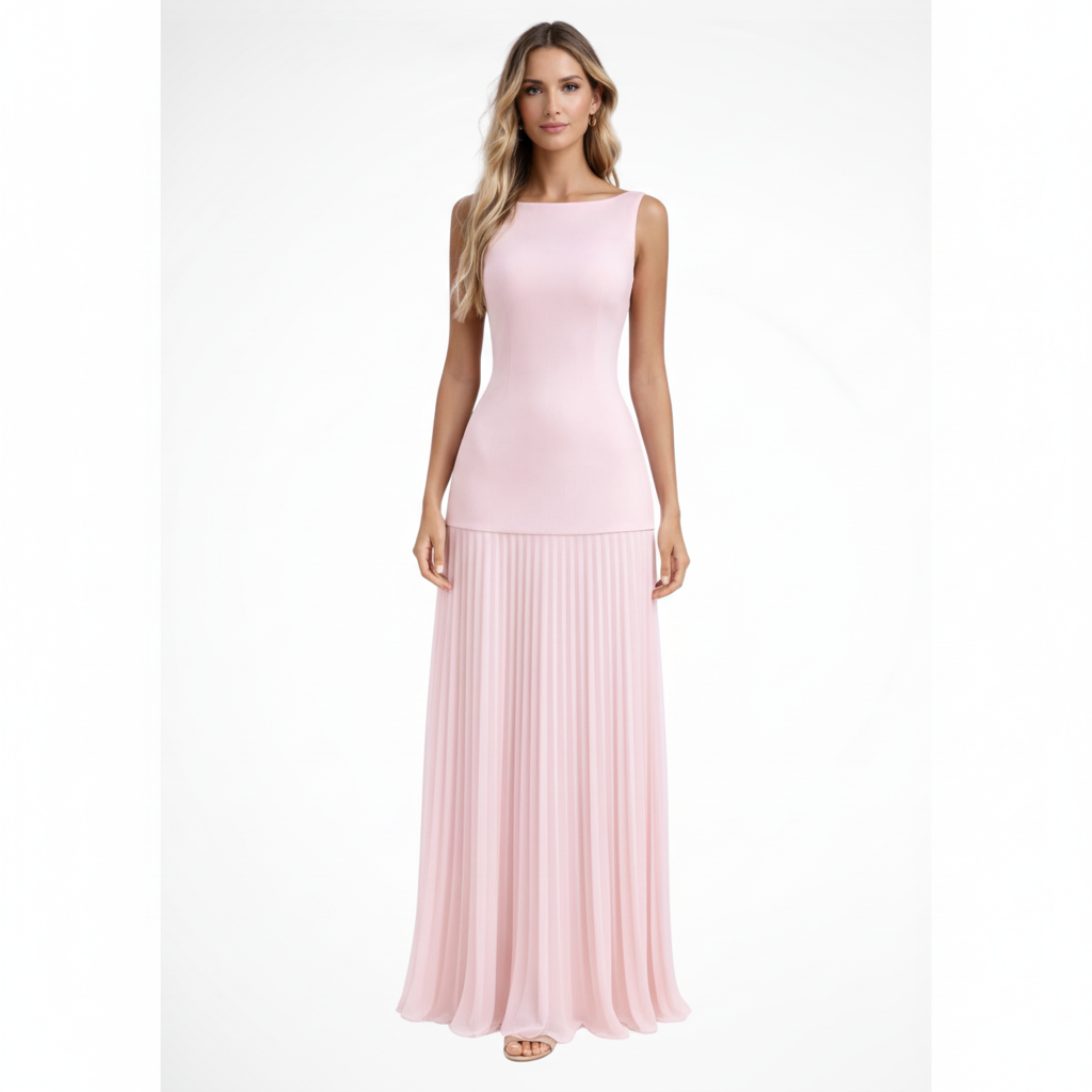 Eline | Elegantes Plissee Maxi Kleid für Damen – Formell