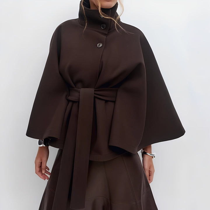 Carine - Damen-Wickeljacke mit hohem Kragen