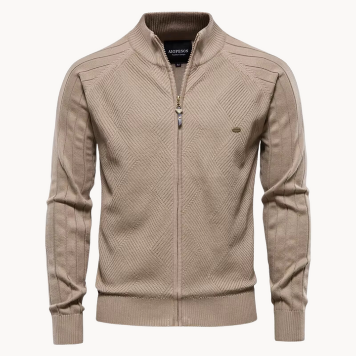 Zip Pullover Jacke | Strukturiertes Design mit Stehkragen