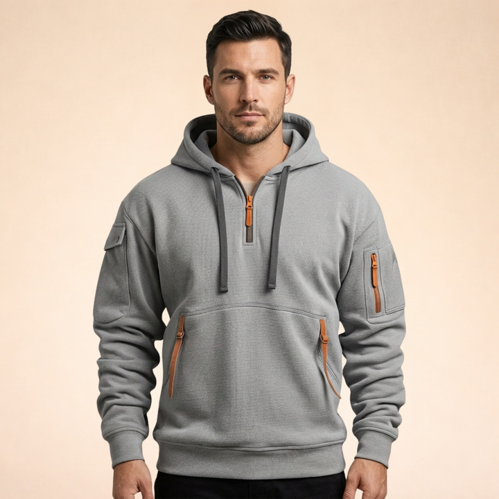 Markus | Moderner Hoodie mit halbem Reißverschluss