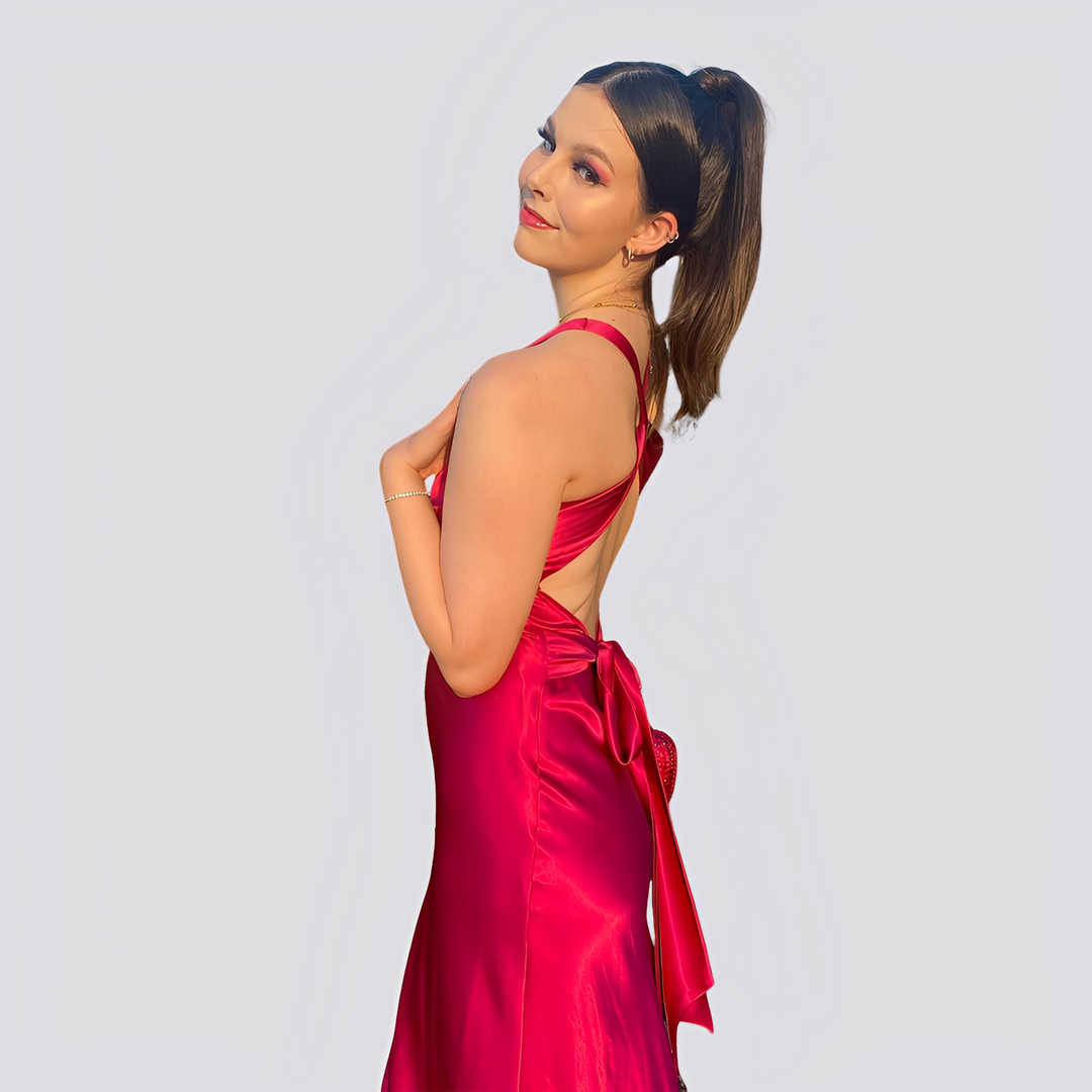 Caroline - Elegantes Maxikleid mit V-Ausschnitt für Damen