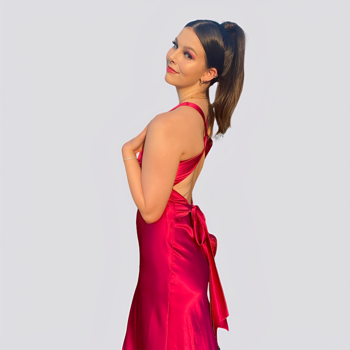 Caroline - Elegantes Maxikleid mit V-Ausschnitt für Damen