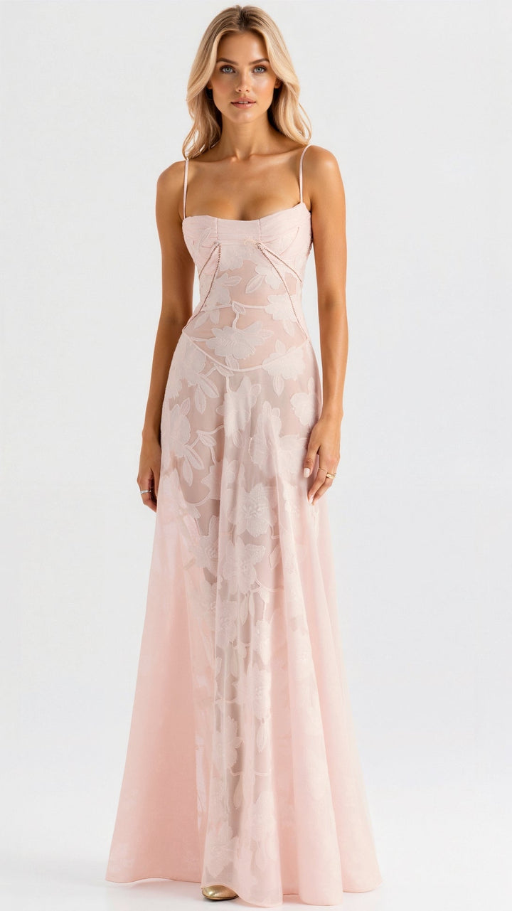 Leonie | Damen Slip Maxi Kleid für Hochzeitsgäste