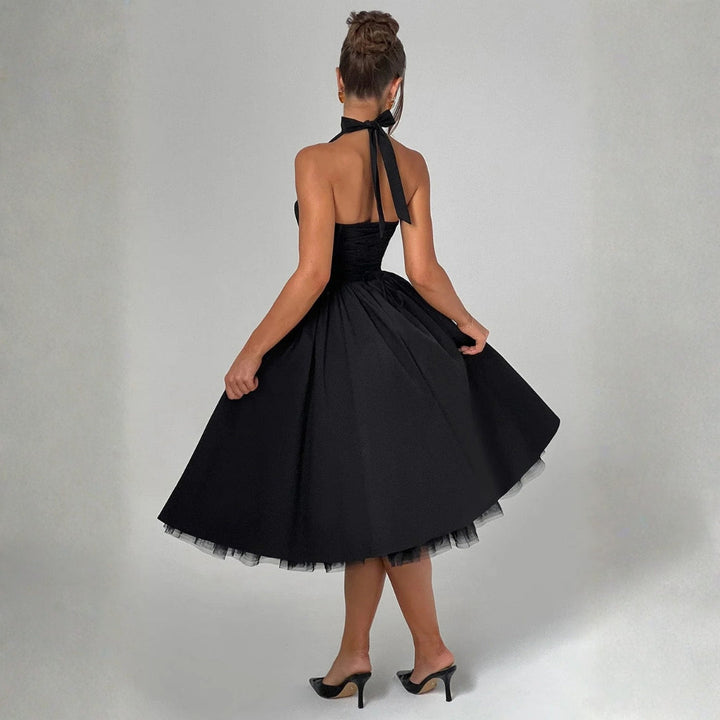 Nicole | Damen Hochzeitsgast Neckholder Midikleid