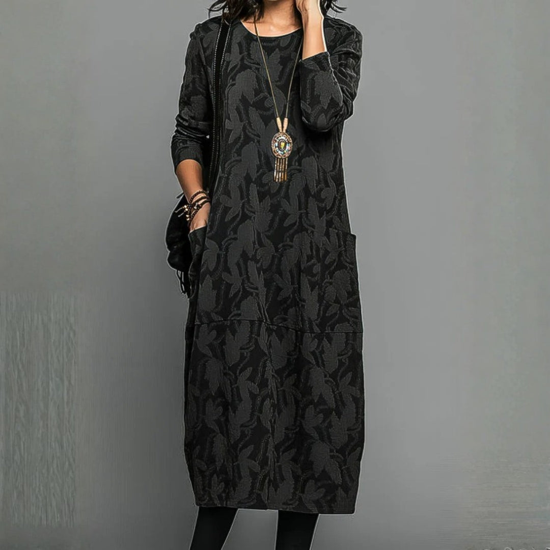 Anna | Damen Hochzeitsgast Bedrucktes Midikleid