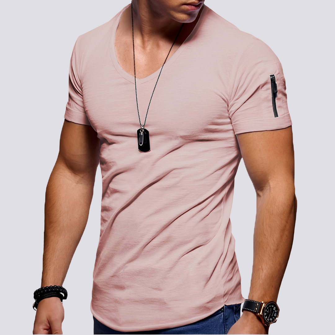 Louis - Lässiges Slim-Fit-Shirt mit V-Ausschnitt für Herren