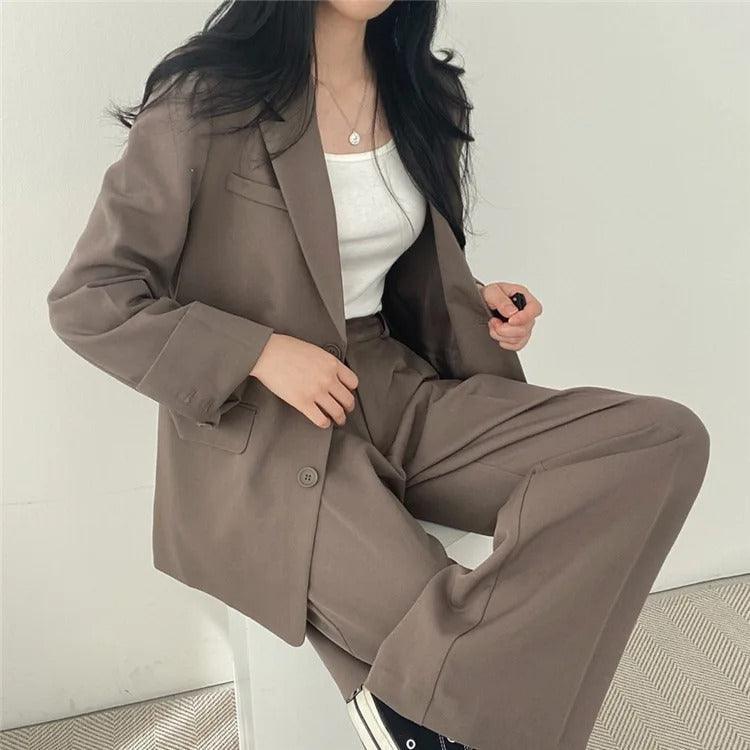 Maria | Damen Zweiteiliges Maßgeschneidertes Anzug-Set mit Langem Blazer