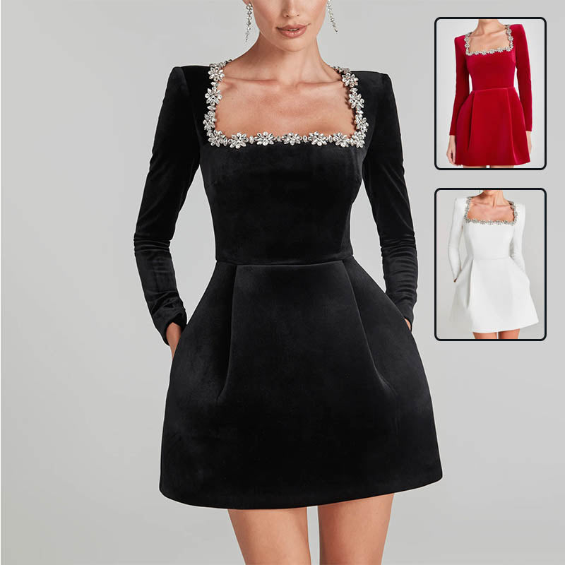 Daisy – Elegantes Damen-Minikleid mit Schmuckausschnitt