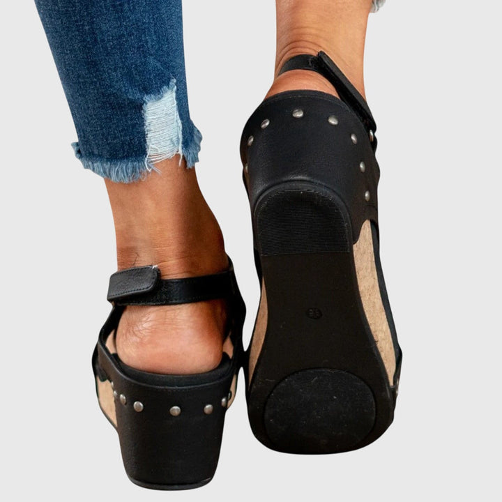 Orthopädische Keilsandalen für Damen | Schnalle