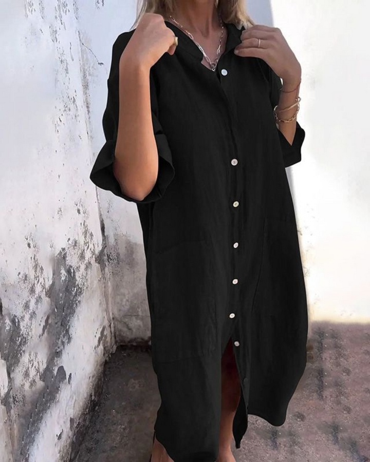 Thea – Women Boho Shirt Dress Dress - Image 2