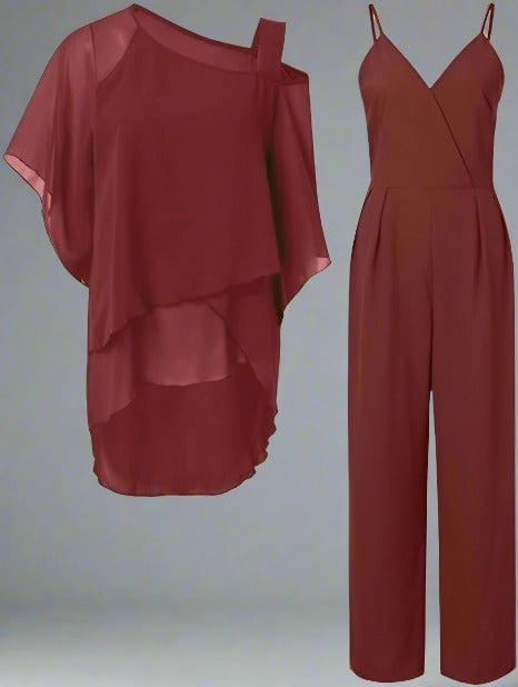 Eleganter Chiffon Zweiteiler für Abende