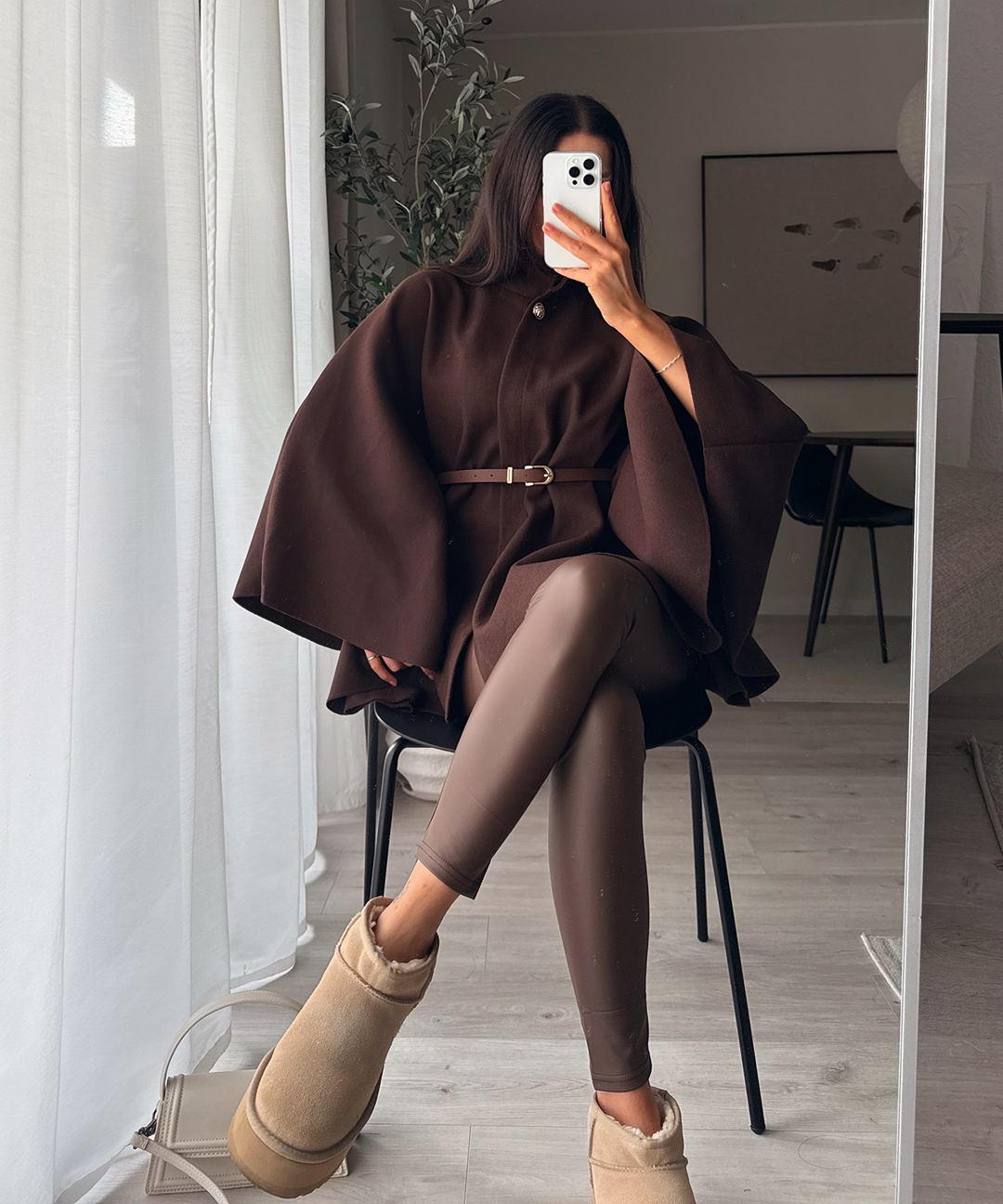 Lederleggings Ksenia Dunkelbraun