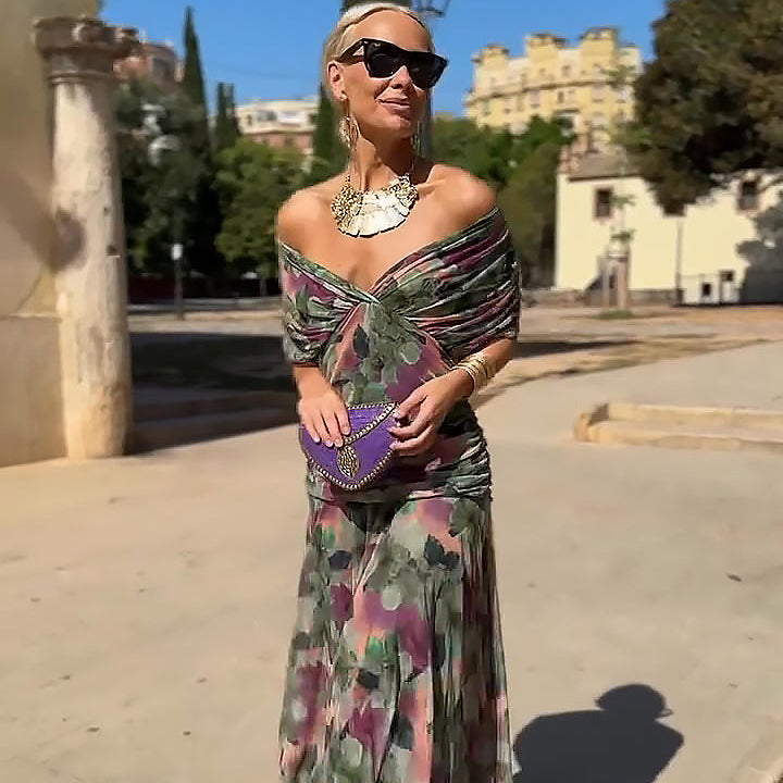 Maxikleid mit V-Ausschnitt für Damen