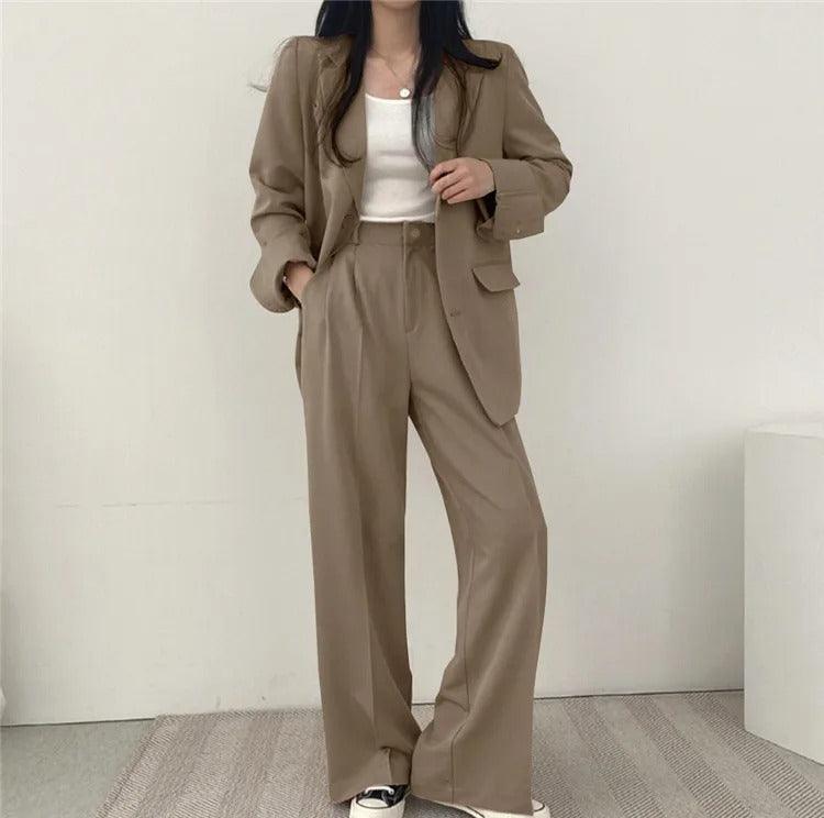 Maria | Damen Zweiteiliges Maßgeschneidertes Anzug-Set mit Langem Blazer