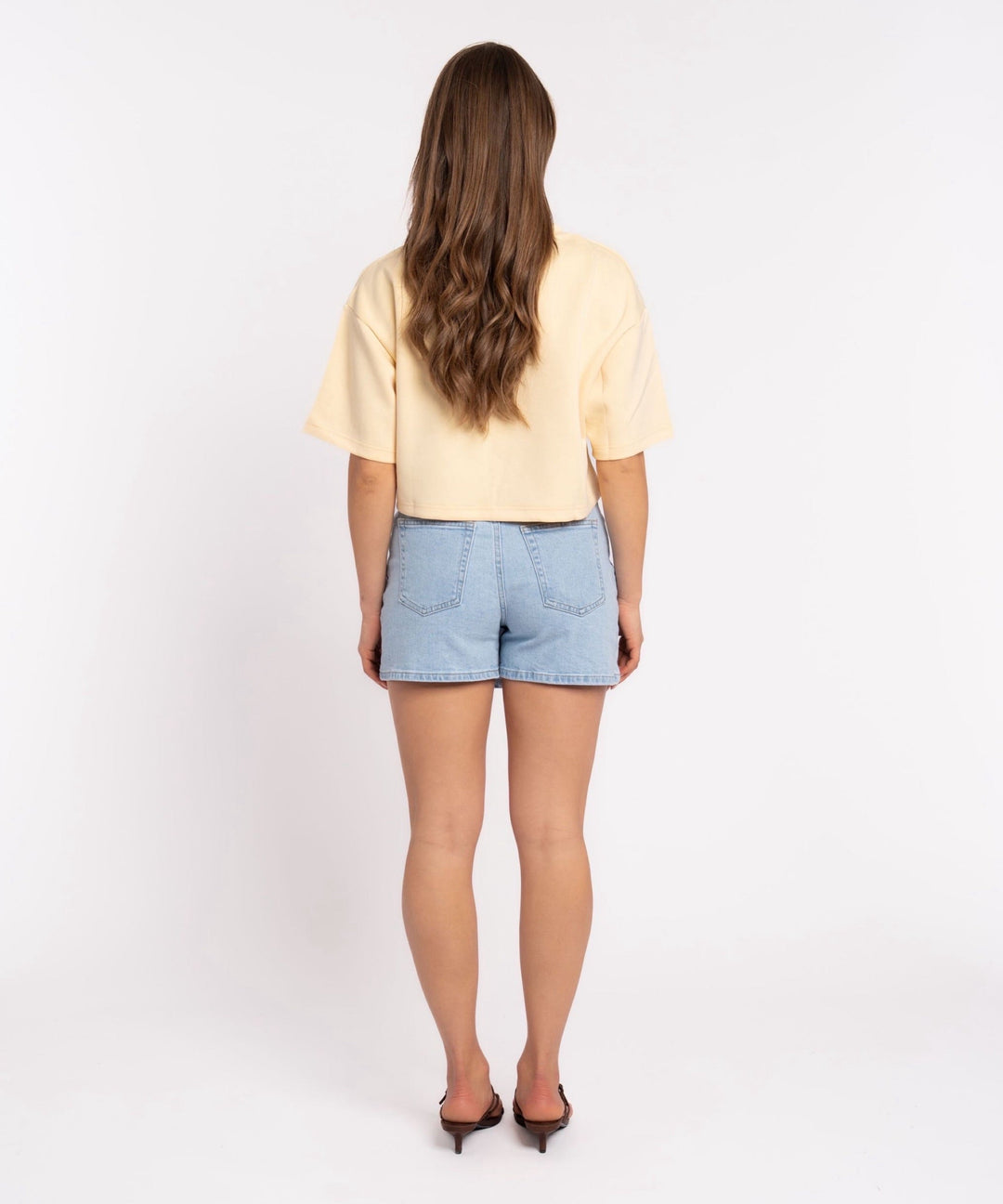 Jeans Hosenrock Klari Blumen Blau Ladypolitan ♡