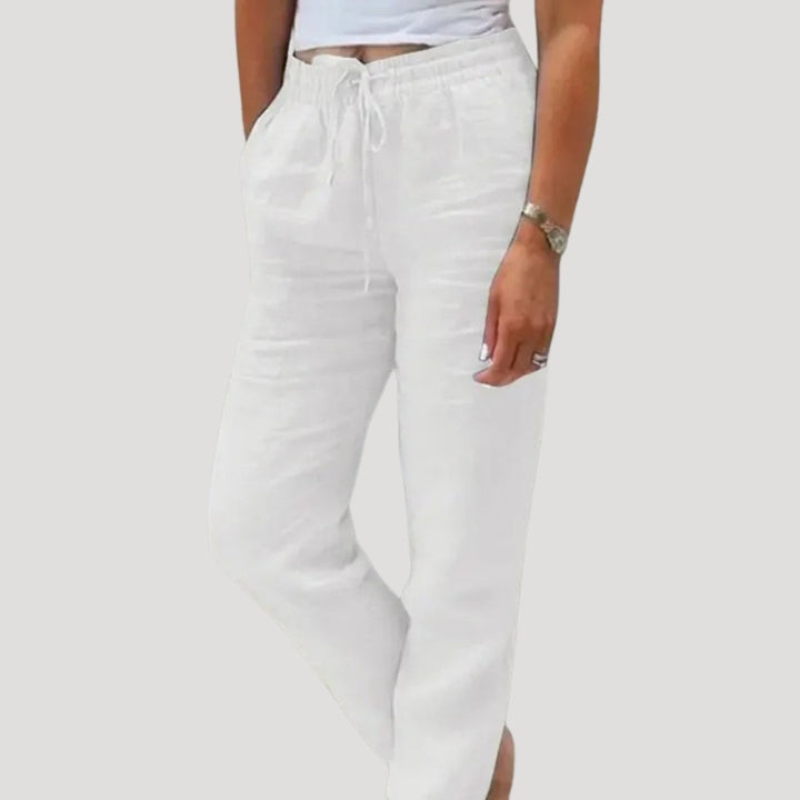 Damen-Leinenhose mit Kordelzug