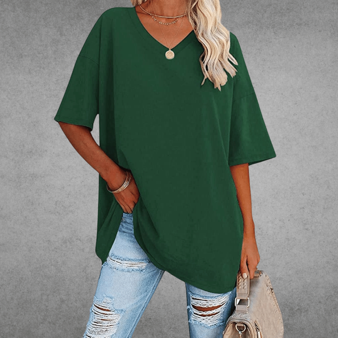 Damen V-Ausschnitt T-Shirt kurzarm