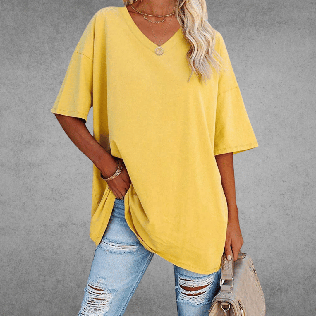 Damen V-Ausschnitt T-Shirt kurzarm