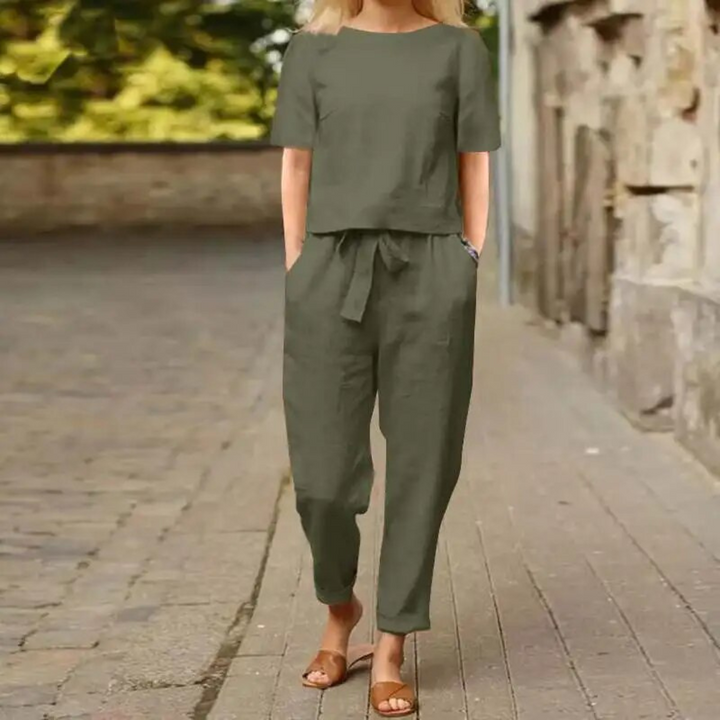 Anna – Elegantes und Bequemes Zweiteiliges Leinen-Set für Damen