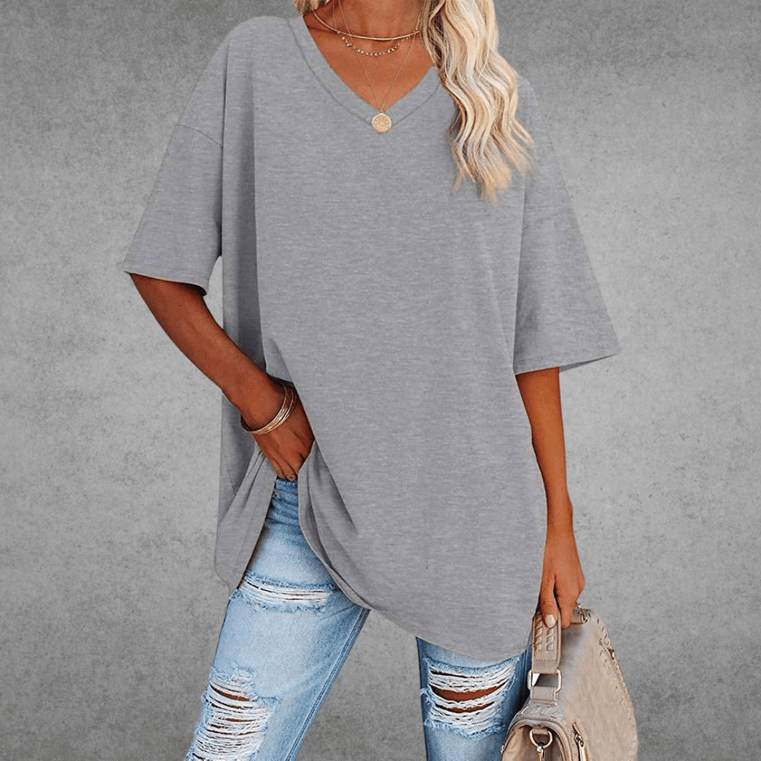 Damen V-Ausschnitt T-Shirt kurzarm