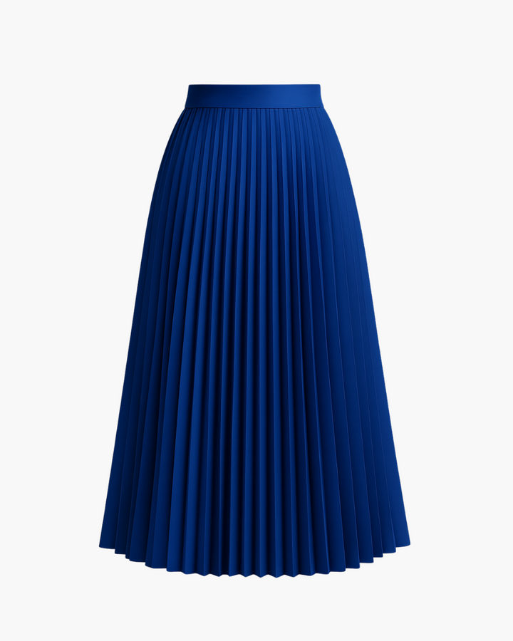 Falten Midi Plisseerock mit hoher Taille